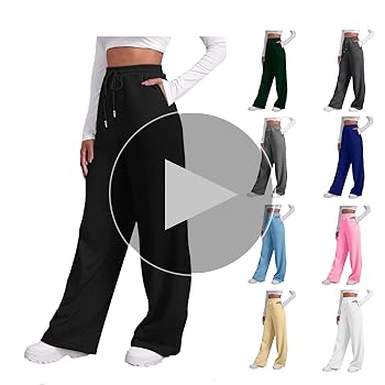 Amazon.com: Womens Wide Leg Sweatpants Cozy Fleece Boyfriend